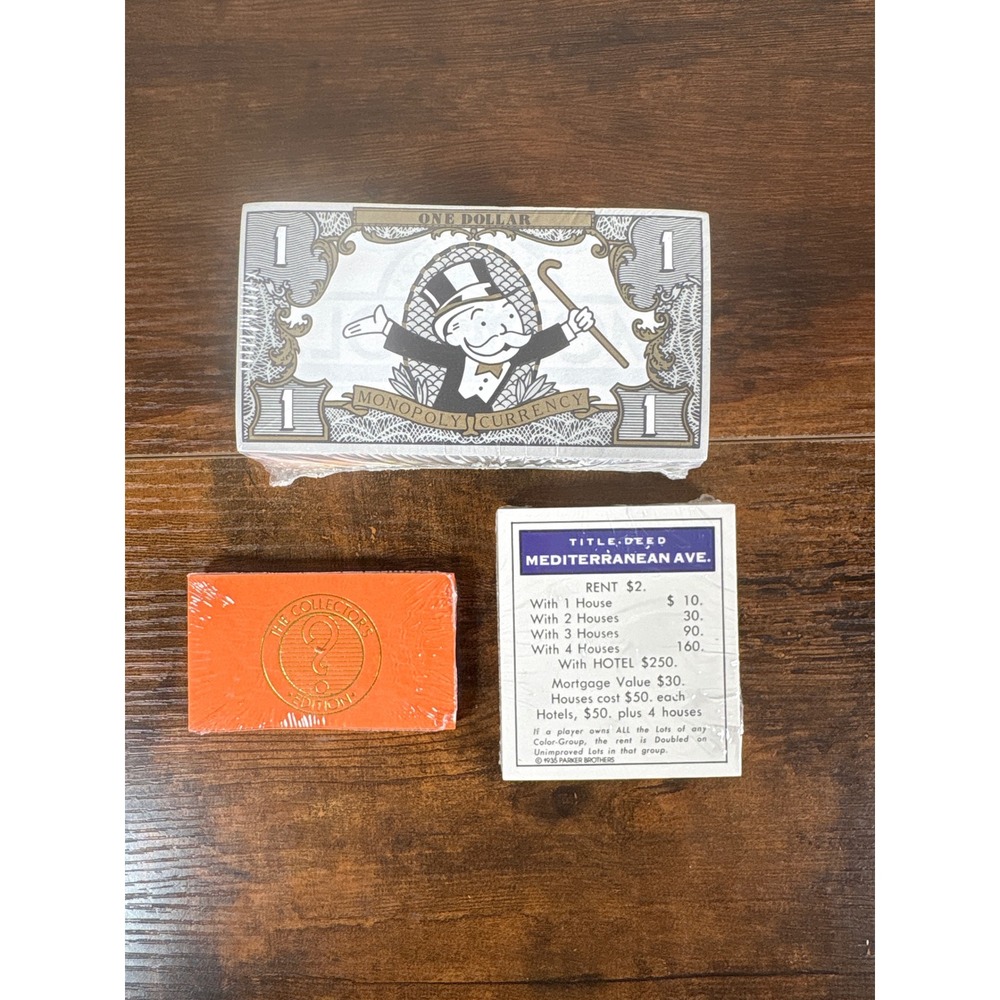 Monopoly Franklin Mint Collector Edition Money Title Deeds Cards Sealed Bundle